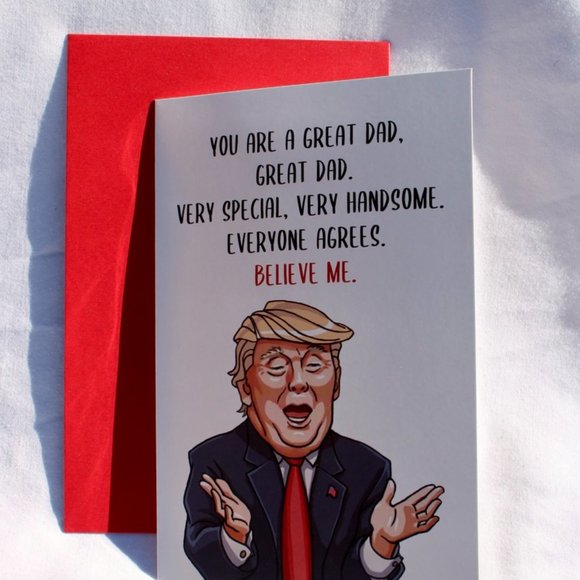 Donald Trump Card for Dad, Funny Birthday Card for Father, Christmas Gift Daddy - Picture 9 of 9